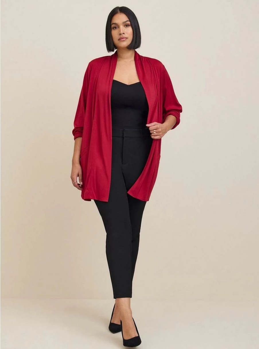 Jackets * | Torrid Crepe Open Front Cardigan