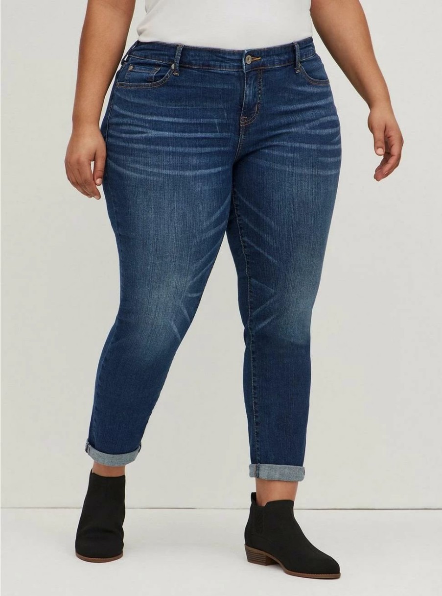 Jeans * | Torrid Boyfriend Straight Vintage Stretch Mid-Rise Jean