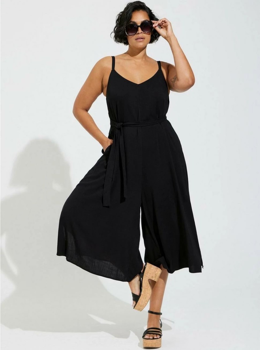 Dresses * | Torrid Rayon Slub Easy Culotte Jumpsuit