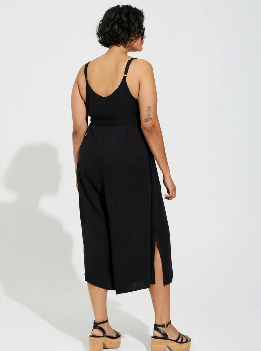 Dresses * | Torrid Rayon Slub Easy Culotte Jumpsuit