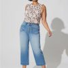 Jeans * | Torrid Crop Wide Leg Vintage Stretch Mid-Rise Jean