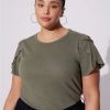 Tops * | Torrid Cotton Slub Jersey Crew Neck Tulip Sleeve Tee