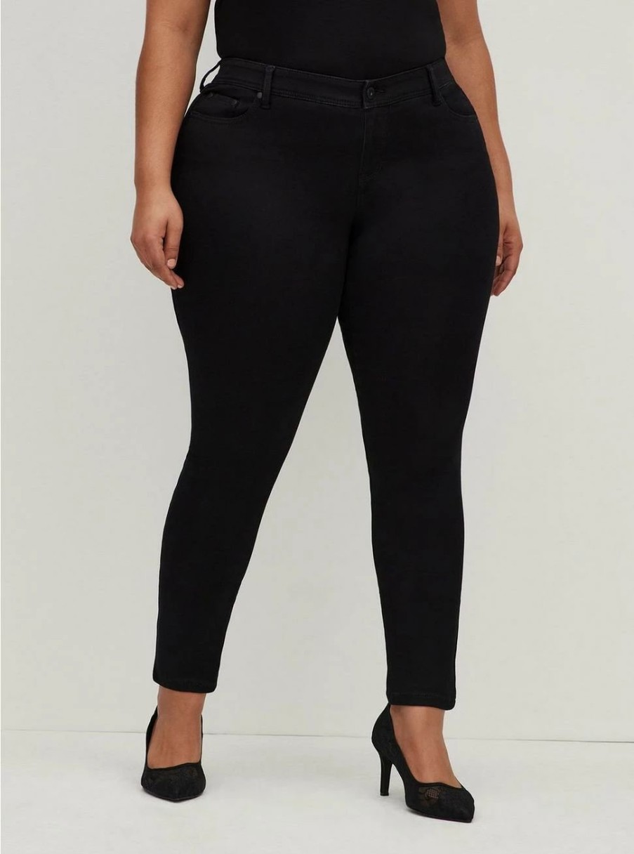 Jeans * | Torrid Luxe Skinny Jean Sateen Stretch Black