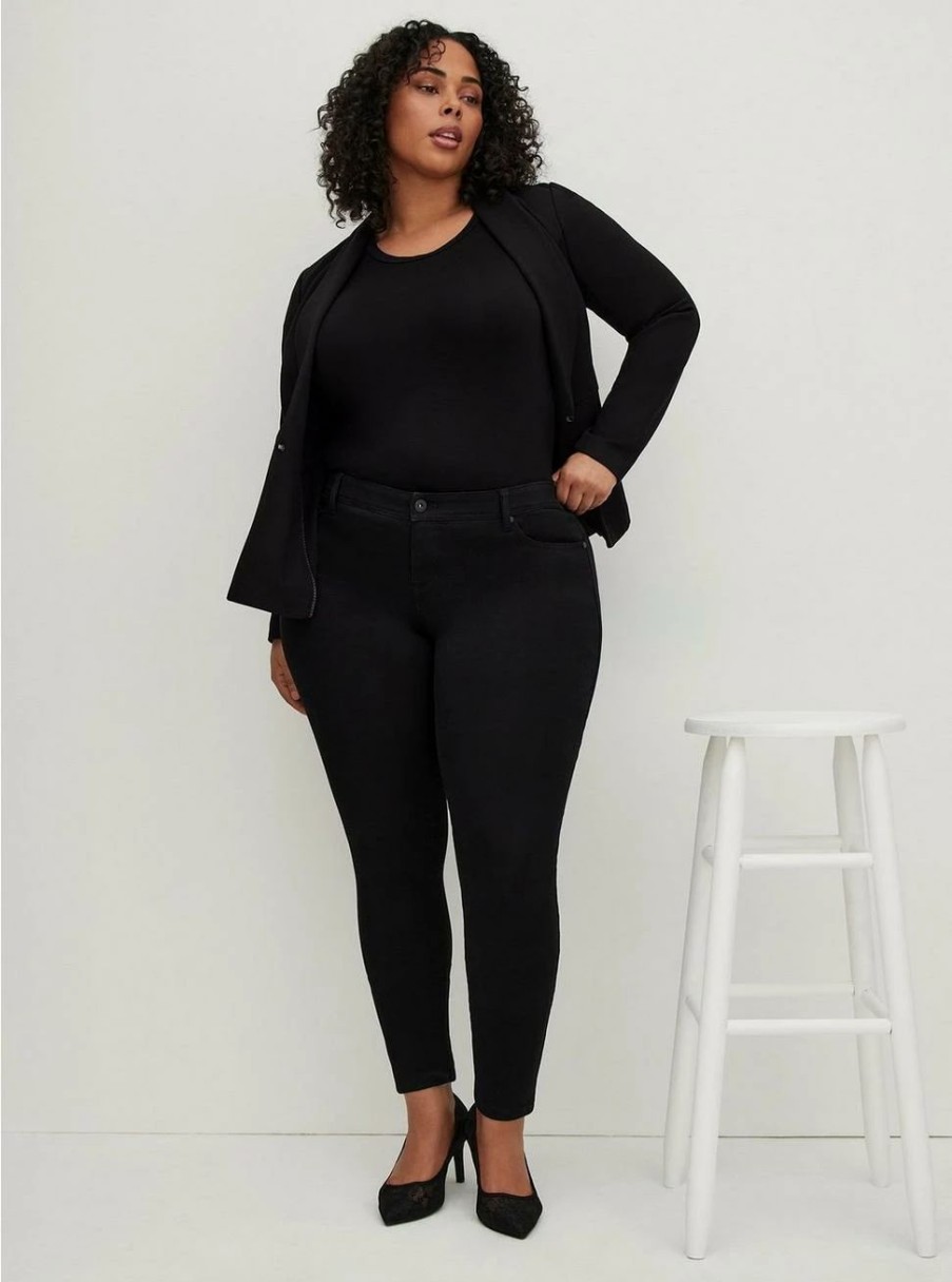 Jeans * | Torrid Luxe Skinny Jean Sateen Stretch Black