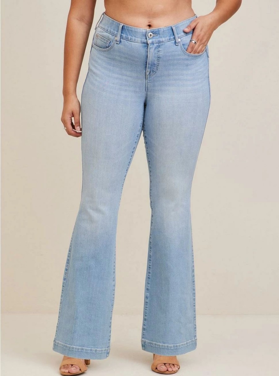 Jeans * | Torrid Bombshell Flare Premium Stretch High-Rise Jean