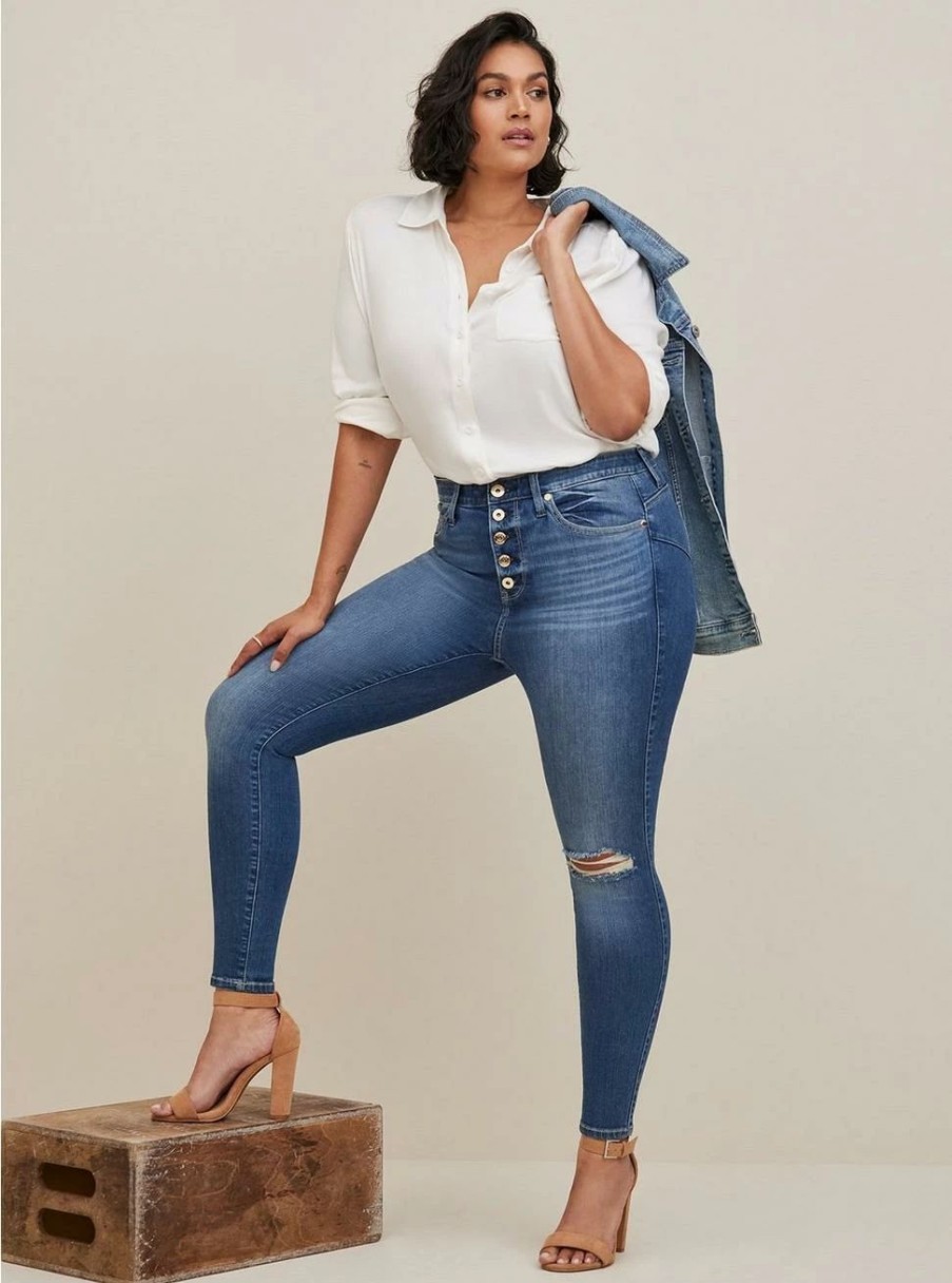 Jeans * | Torrid Bombshell Skinny Premium Stretch High-Rise Jean