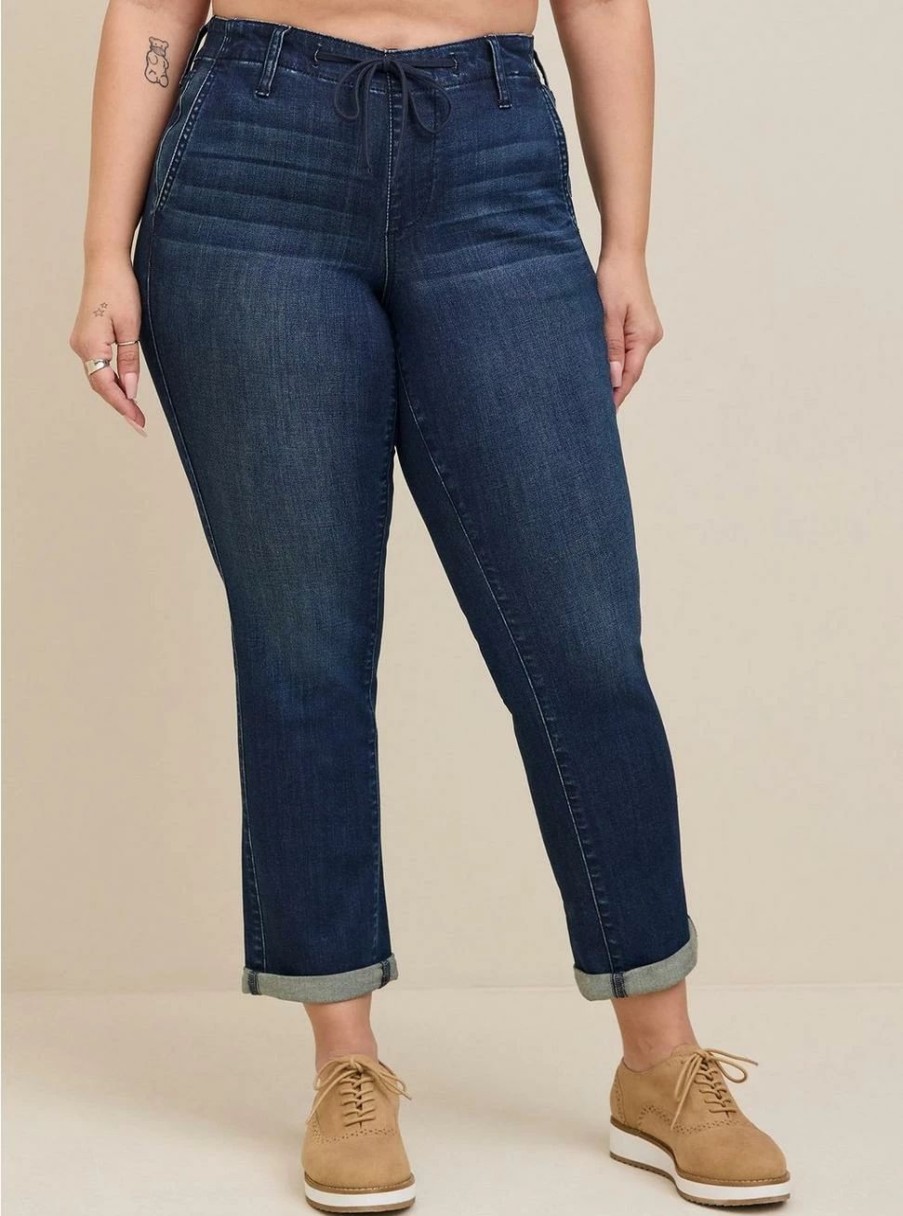 Jeans * | Torrid Pull-On Boyfriend Straight Super Soft Mid-Rise Jean