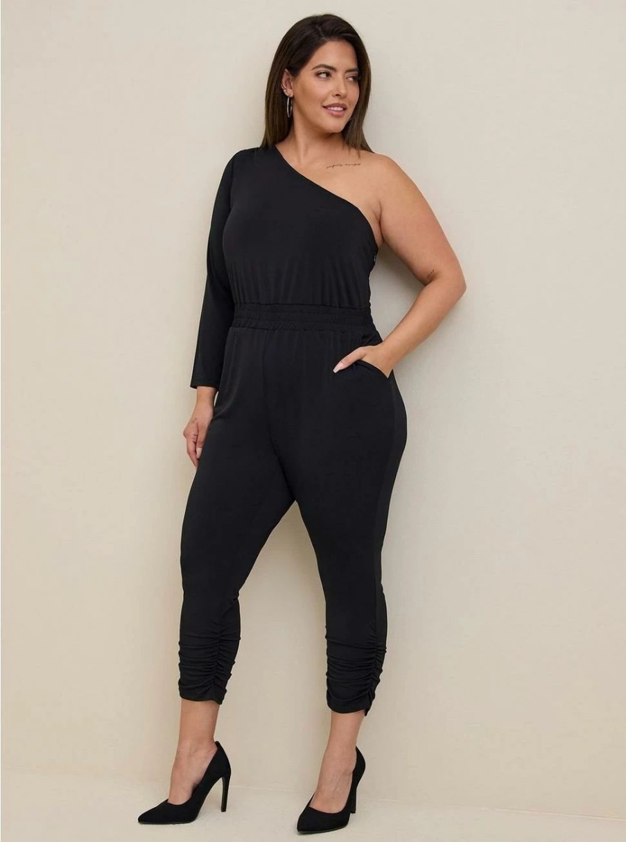 Dresses * | Torrid Studio Knit One Shoulder Jumpsuit