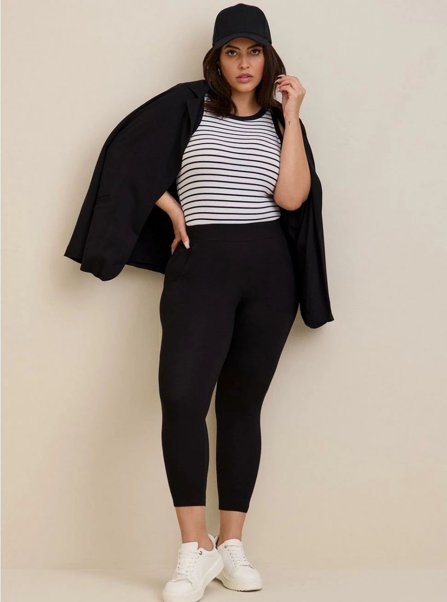 Bottoms * | Torrid Crop Signature Waist Keyhole Pocket Legging