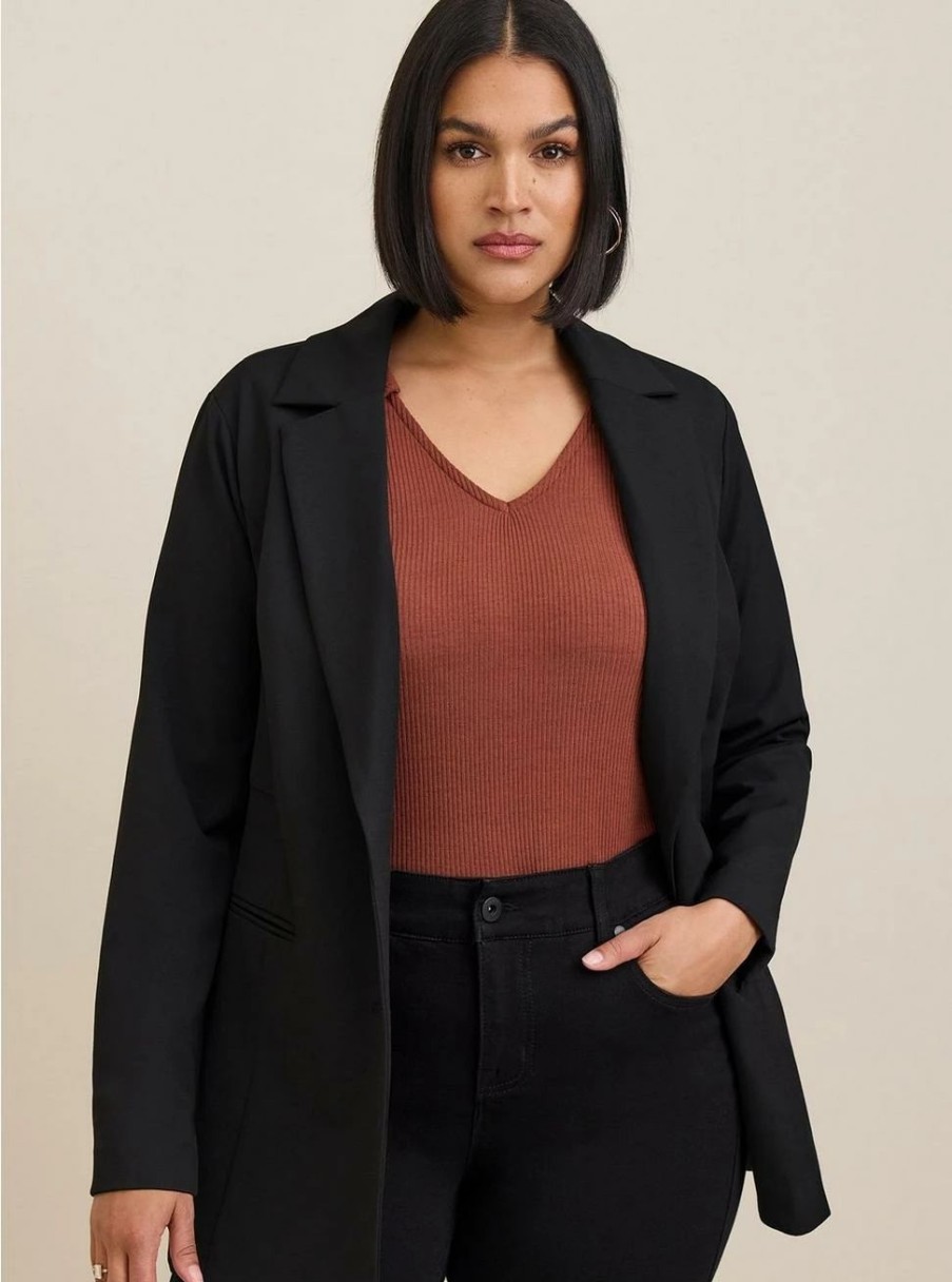 Jackets * | Torrid Studio Luxe Long Line Blazer