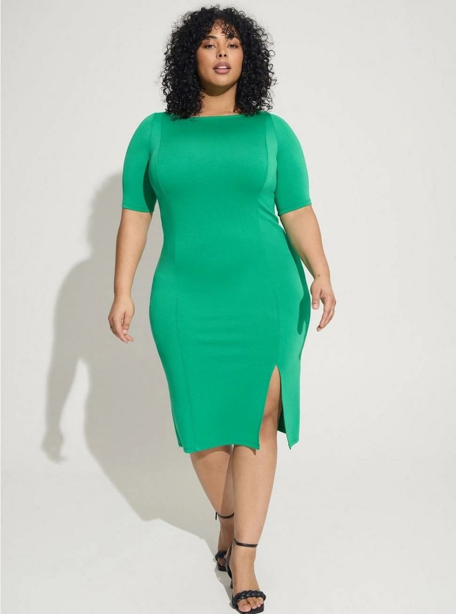 Dresses * | Torrid Midi Studio Cupro Bodycon Dress