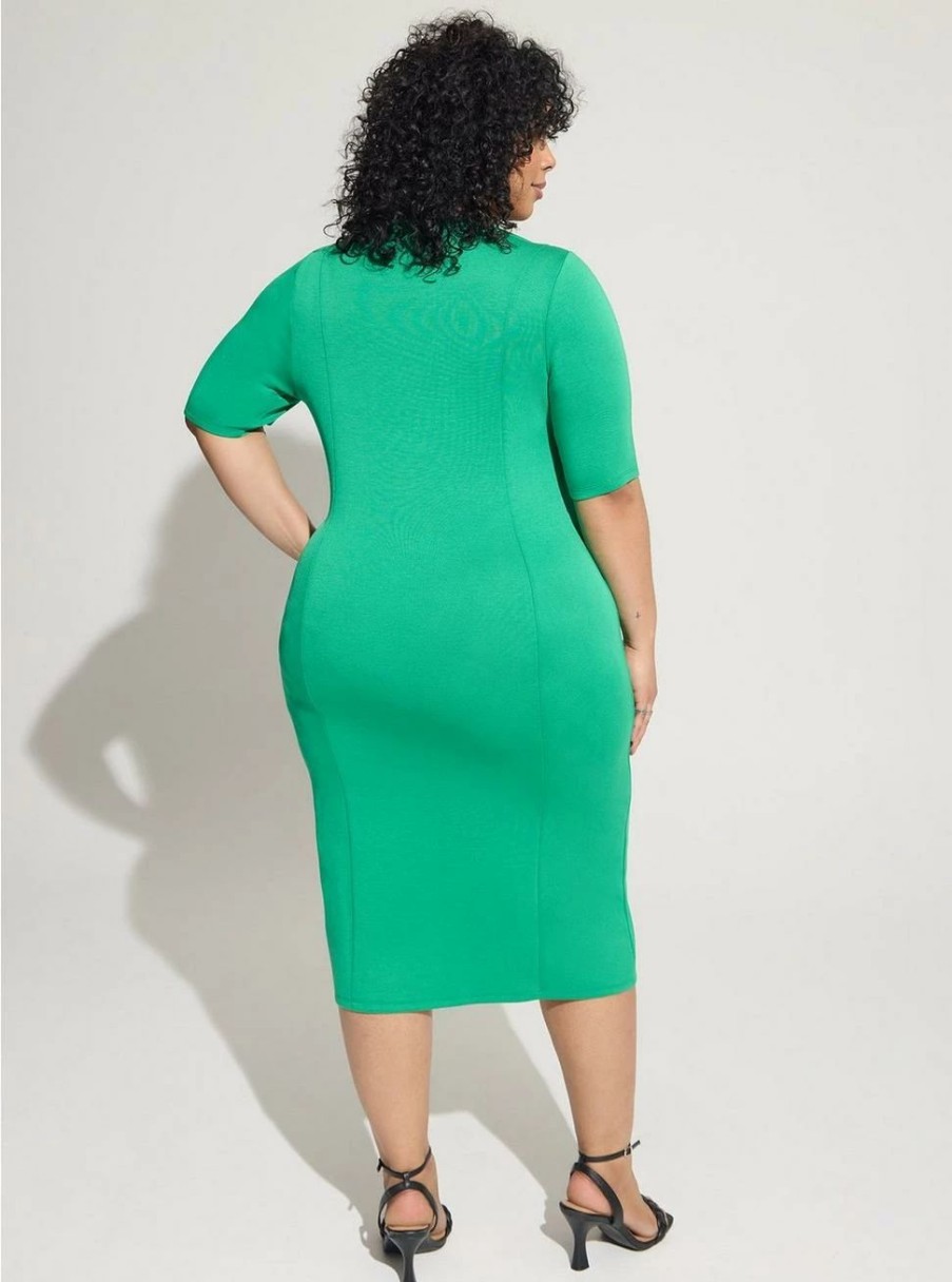 Dresses * | Torrid Midi Studio Cupro Bodycon Dress