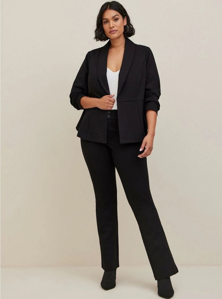 Jackets * | Torrid Studio Luxe Ponte Peplum Blazer