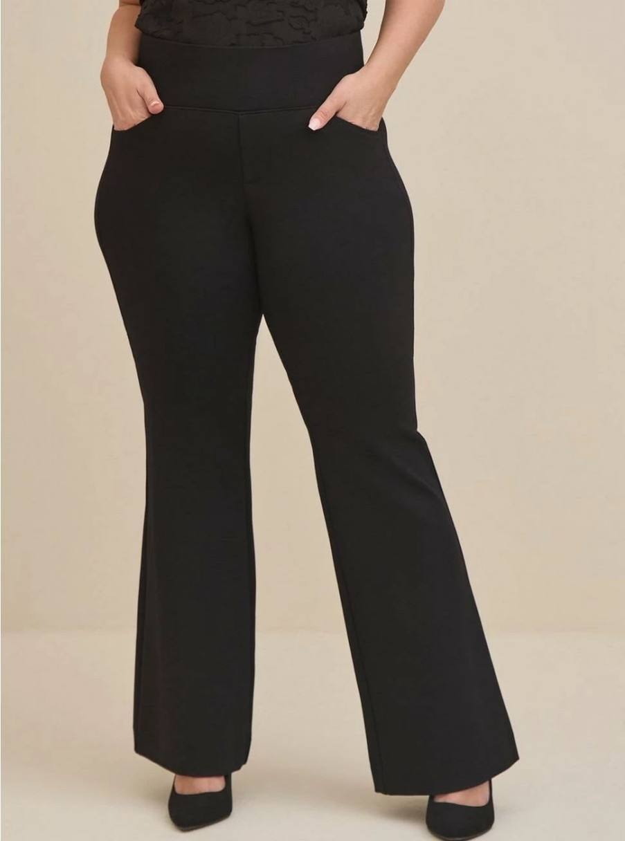 Bottoms * | Torrid Pocket Pixie Flare Studio Luxe Ponte High-Rise Pant