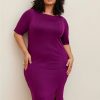 Dresses * | Torrid Midi Studio Cupro Bodycon Dress