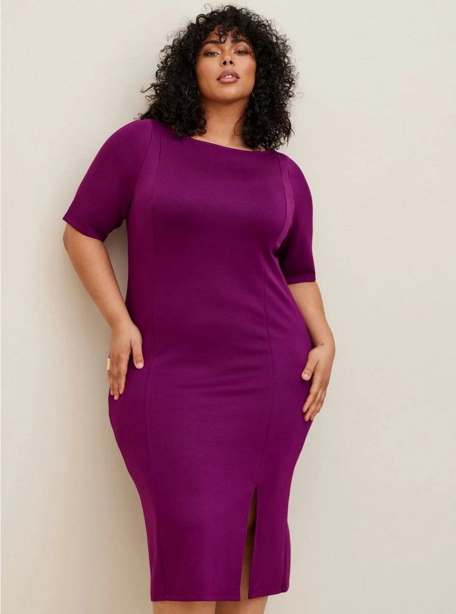 Dresses * | Torrid Midi Studio Cupro Bodycon Dress