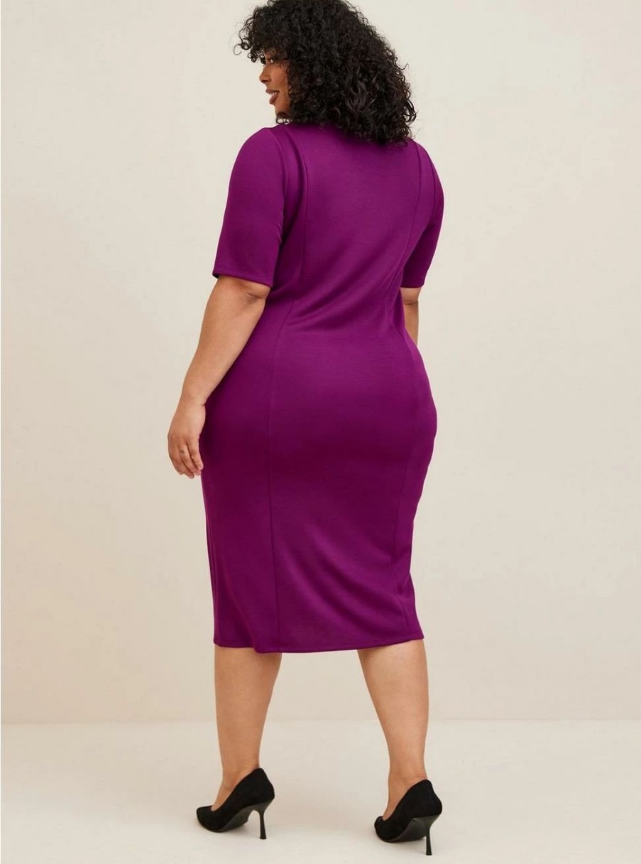 Dresses * | Torrid Midi Studio Cupro Bodycon Dress