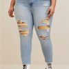 Jeans * | Torrid High-Rise Straight Vintage Stretch Mid-Rise Sequin Backed Jean