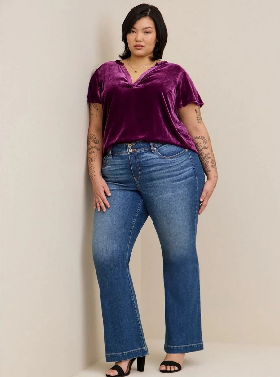 Jeans * | Torrid Flare Vintage Stretch Mid-Rise Jean