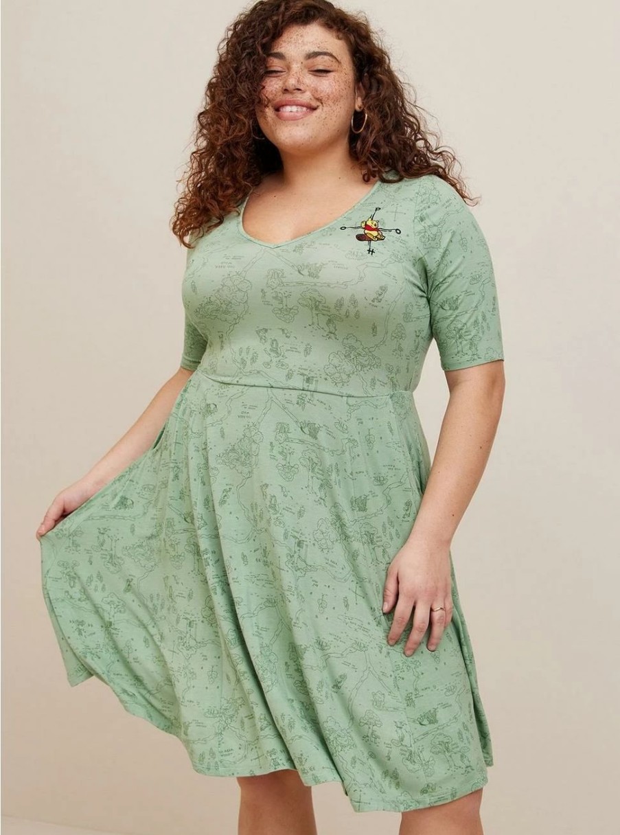 Dresses * | Torrid Disney Winnie The Pooh Skater Super Soft Dress