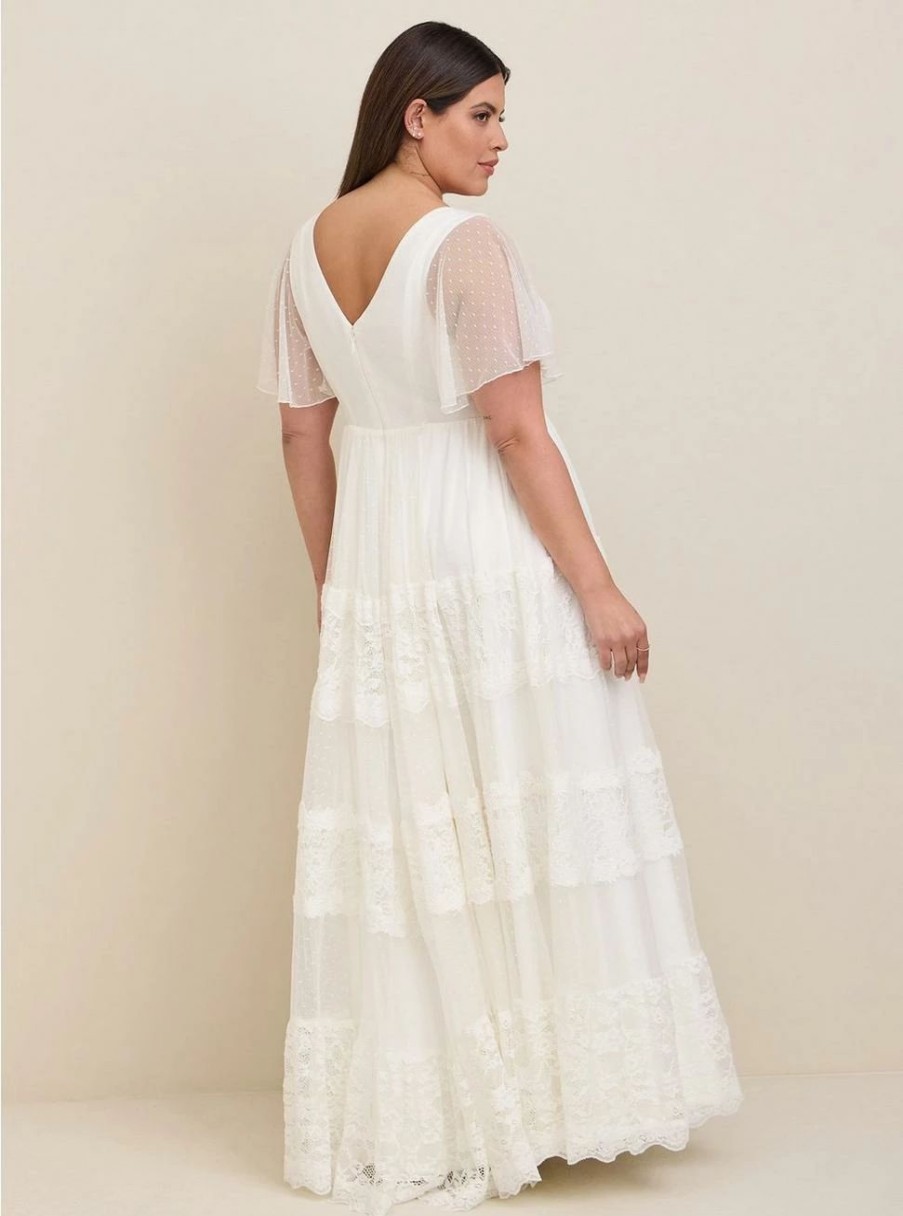 Dresses * | Torrid Ivory Lace A-Line Boho Wedding Dress