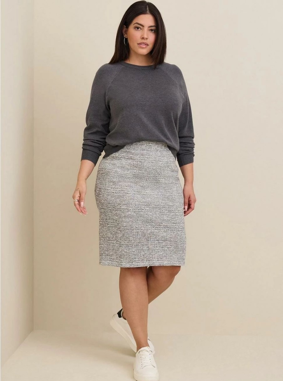 Bottoms * | Torrid Midi Studio Double Knit Pencil Skirt