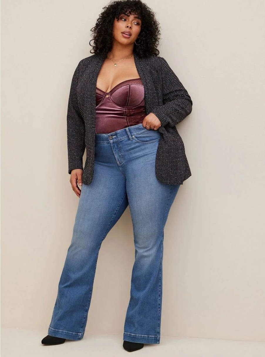 Jeans * | Torrid Bombshell Flare Premium Stretch High-Rise Jean