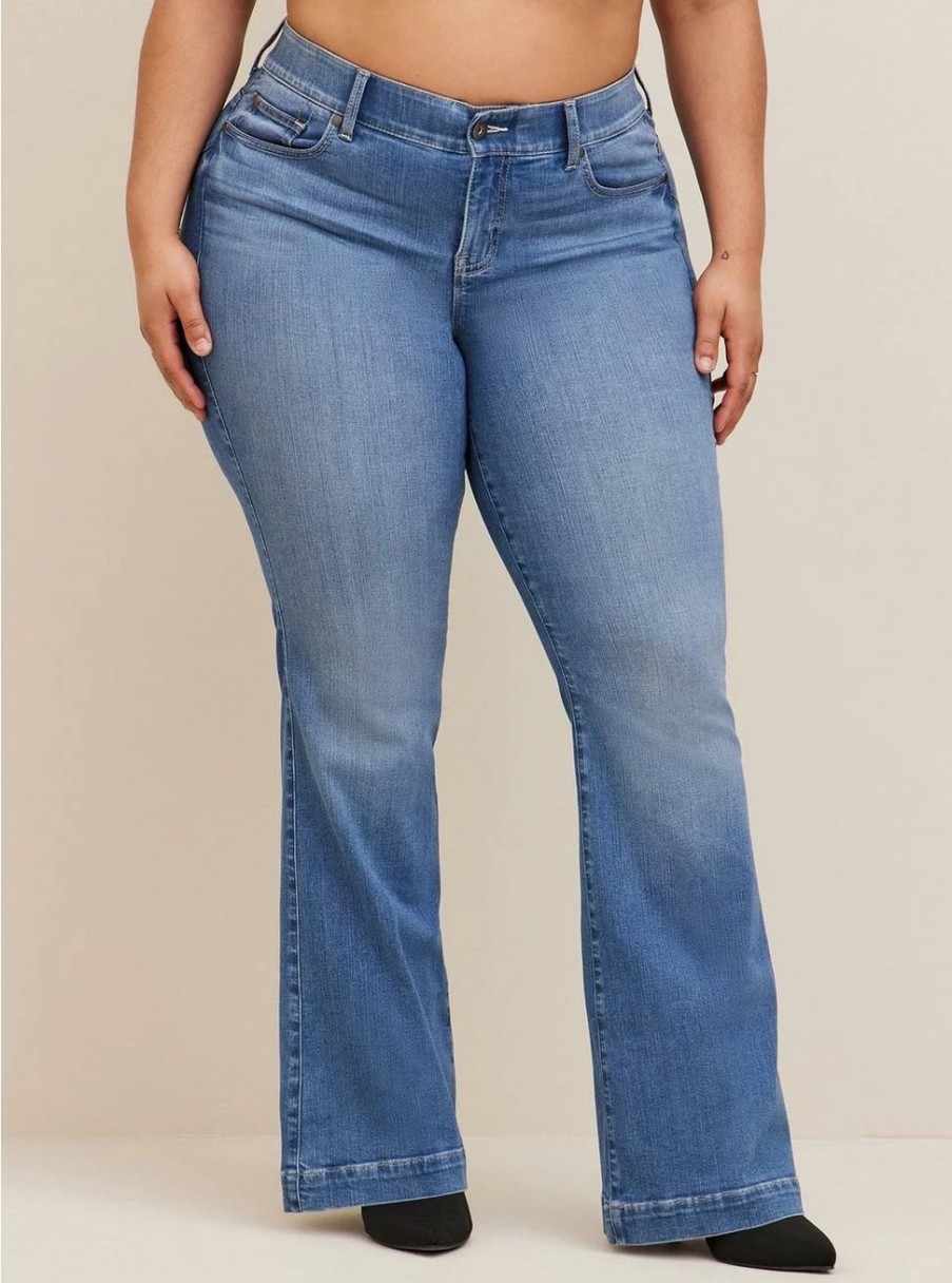 Jeans * | Torrid Bombshell Flare Premium Stretch High-Rise Jean