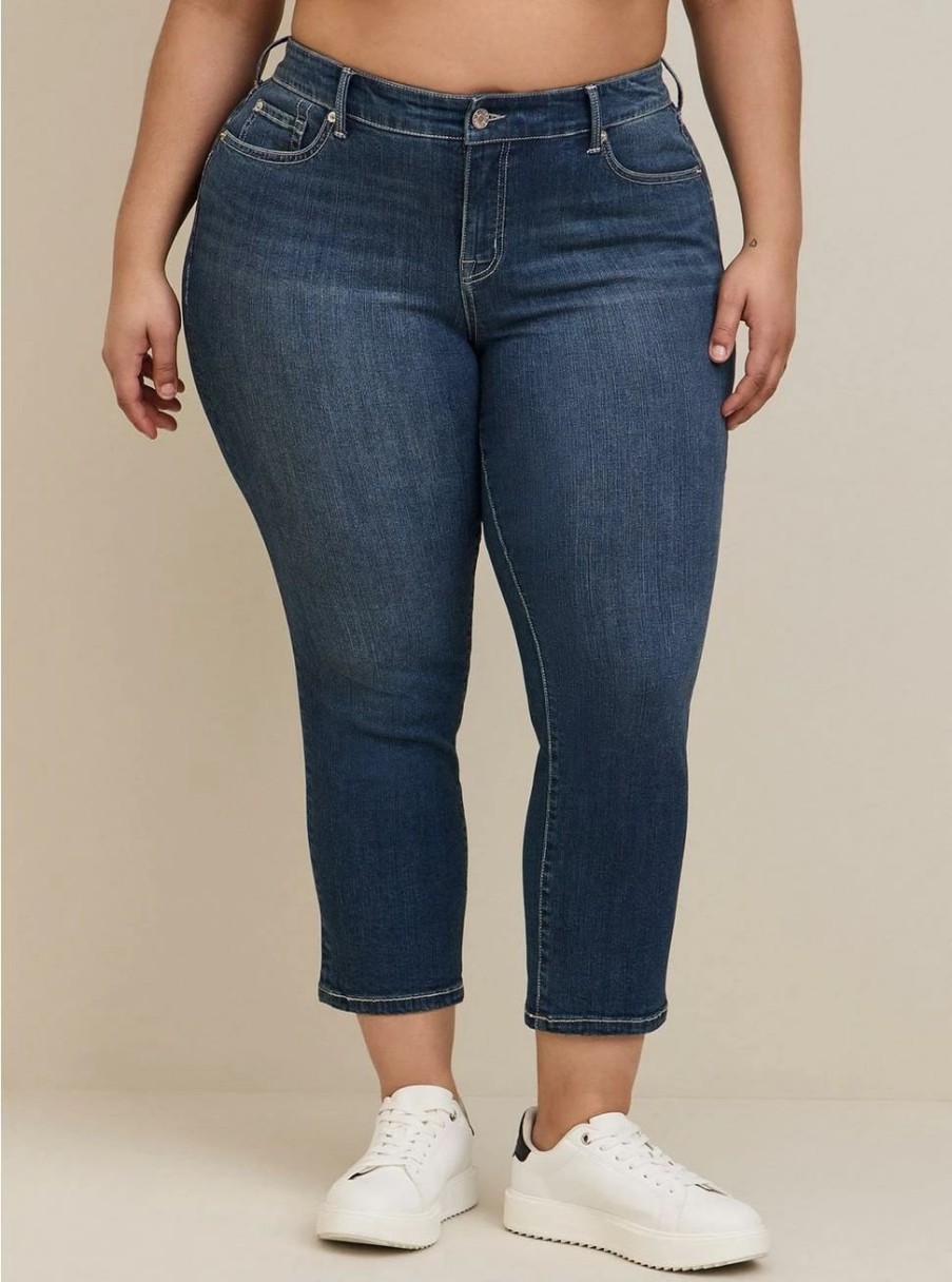 Jeans * | Torrid Perfect Boyfriend Ankle Premium Stretch Mid-Rise Jean