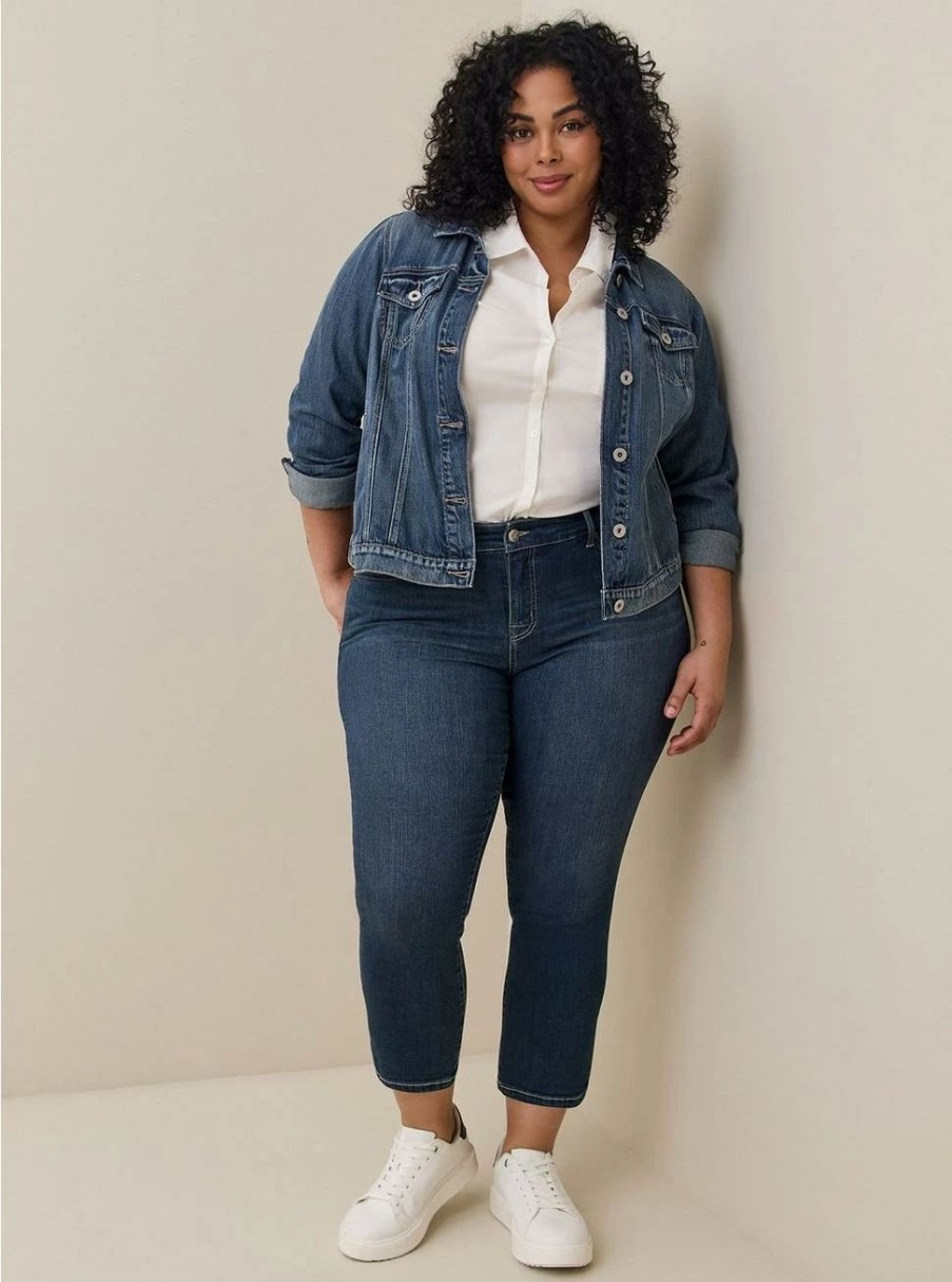 Jeans * | Torrid Perfect Boyfriend Ankle Premium Stretch Mid-Rise Jean