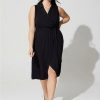 Dresses * | Torrid Midi Rayon Slub Sleeveless Shirt Dress