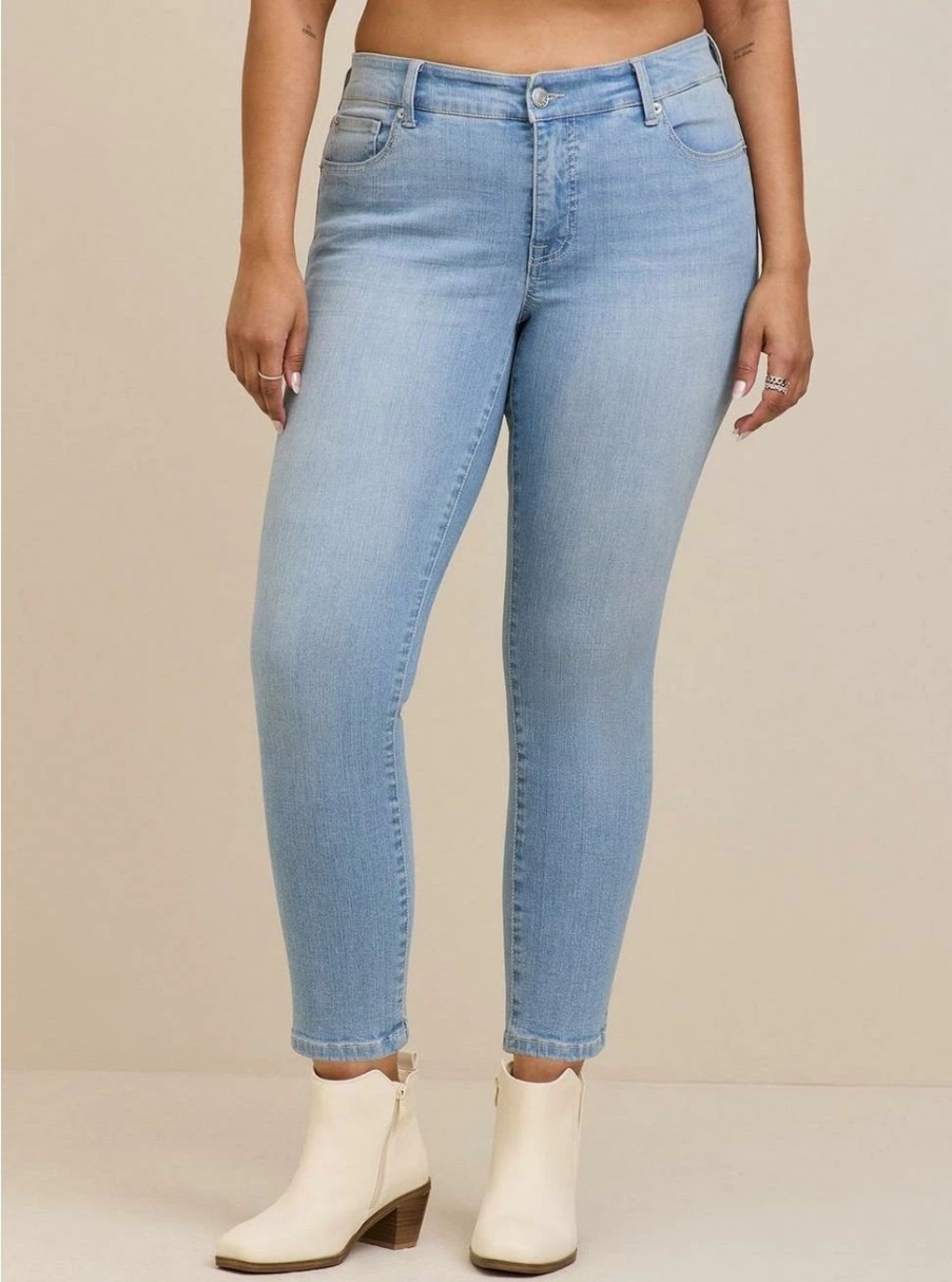 Jeans * | Torrid Perfect Skinny Ankle Premium Stretch Mid-Rise Jean