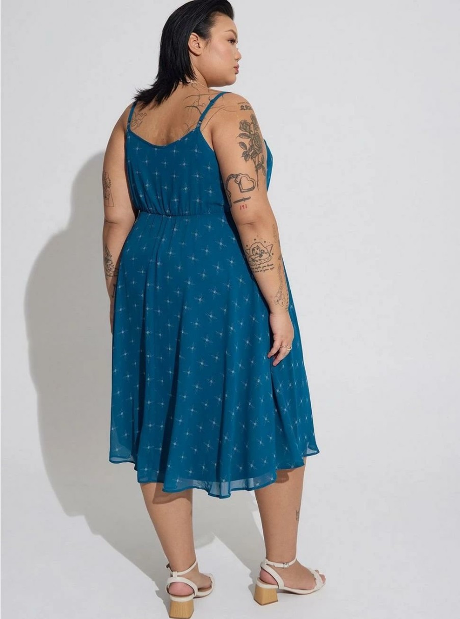 Dresses * | Torrid Midi Chiffon Pleated Dress