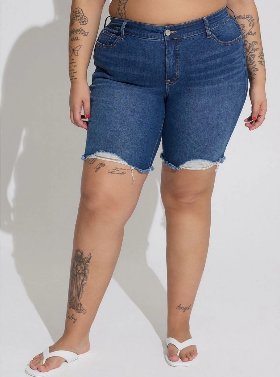 Bottoms * | Torrid Bermuda Boyfriend Vintage Stretch Mid-Rise Short