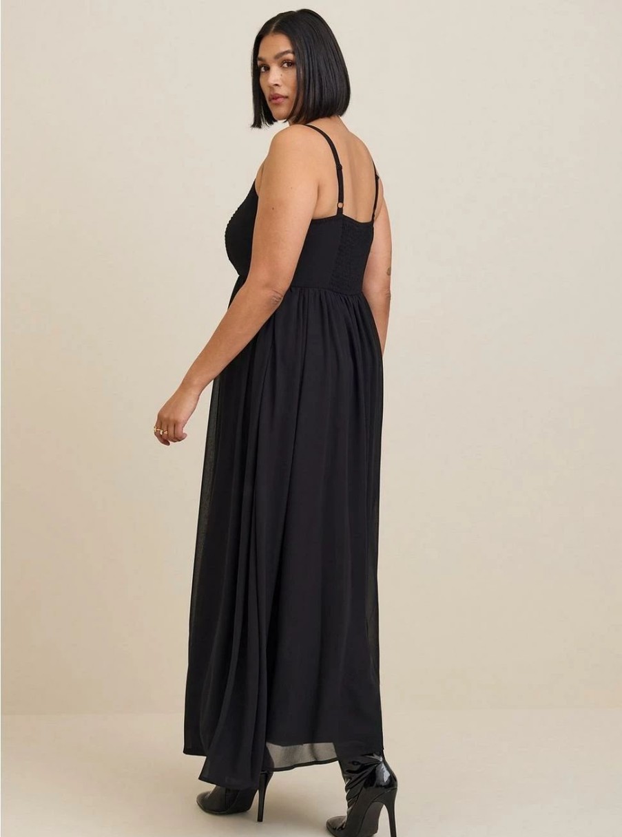 Dresses * | Torrid Maxi Chiffon Pleated Dress