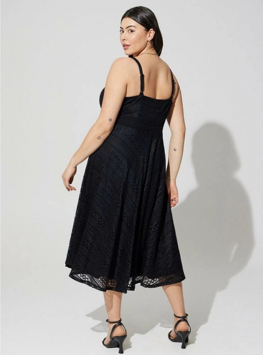 Dresses * | Torrid Midi Lace Skater Dress