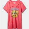 Tops * | Torrid Sublime Relax Fit Cotton Distressed Tunic Tee