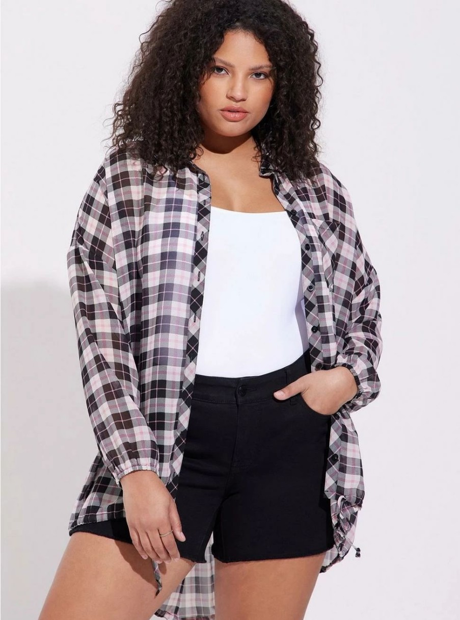 Jackets * | Torrid Chiffon Shirt Kimono