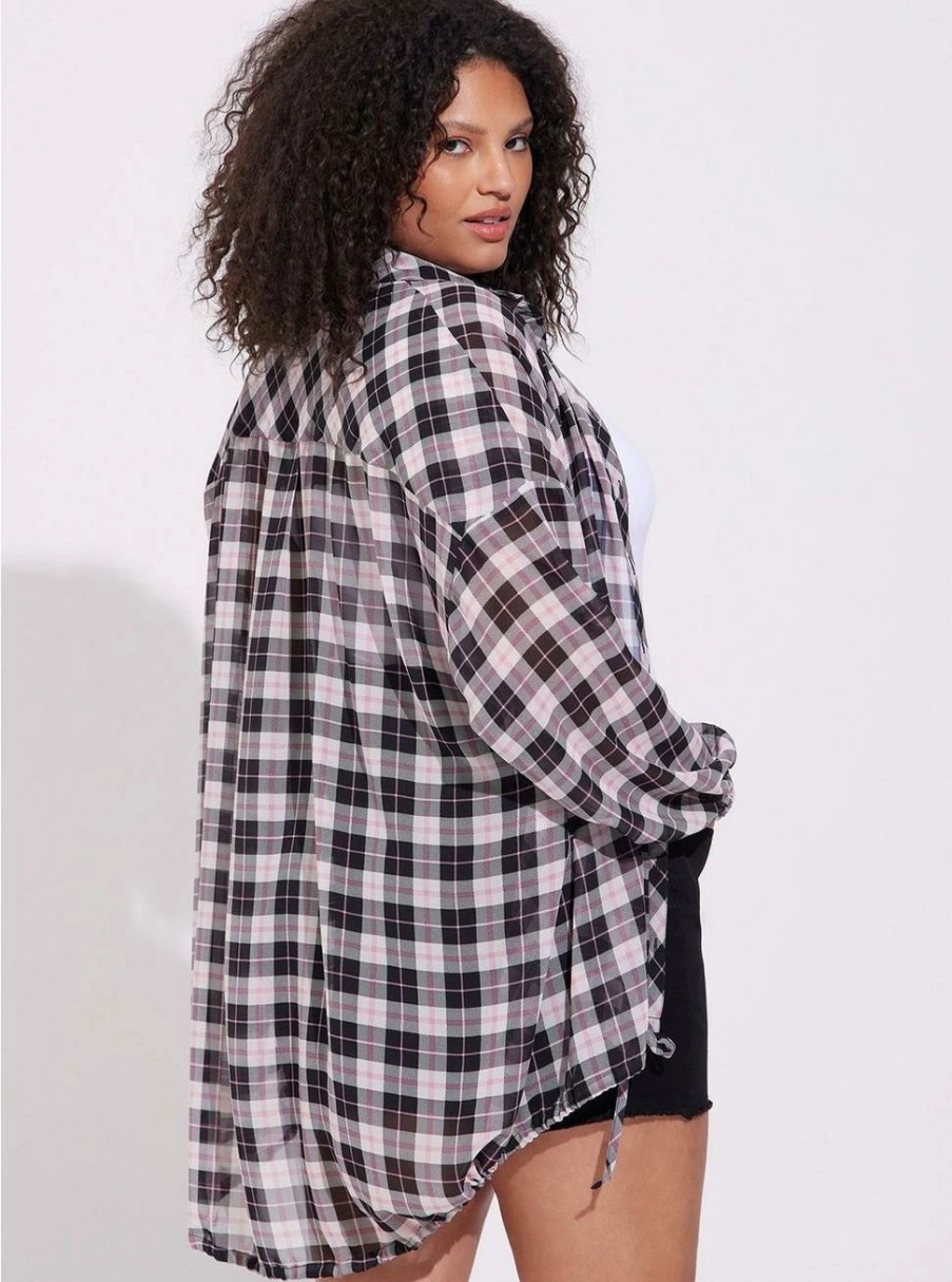 Jackets * | Torrid Chiffon Shirt Kimono