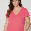 Tops * | Torrid Girlfriend Signature Jersey V-Neck Flutter Sleeve Tee