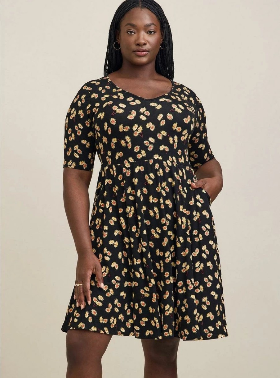 Dresses * | Torrid Mini Super Soft Skater Dress