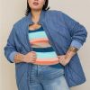 Jackets * | Torrid Chambray Quilted Shacket