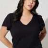 Tops * | Torrid Girlfriend Signature Jersey V-Neck Flutter Sleeve Tee