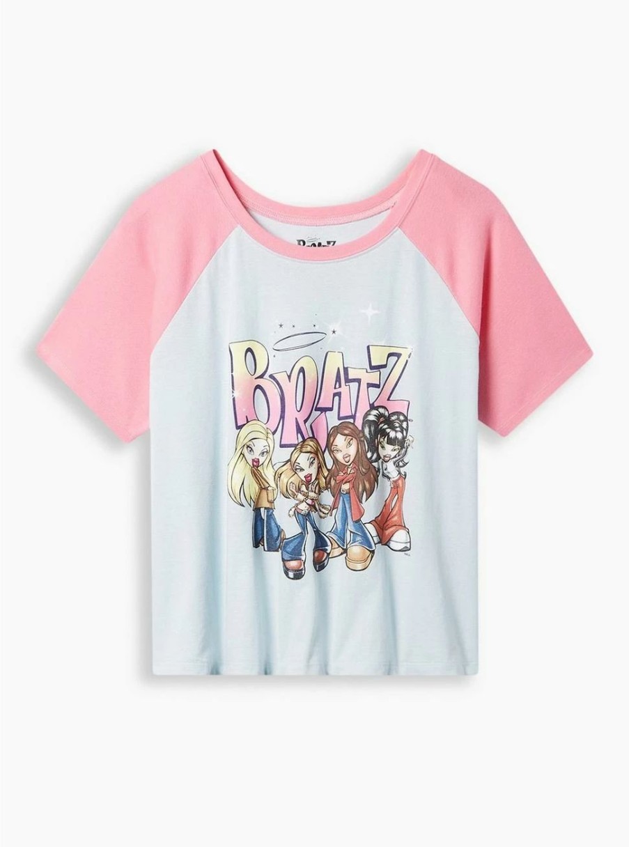 Tops * | Null Bratz Slim Fit Cotton Crop Raglan