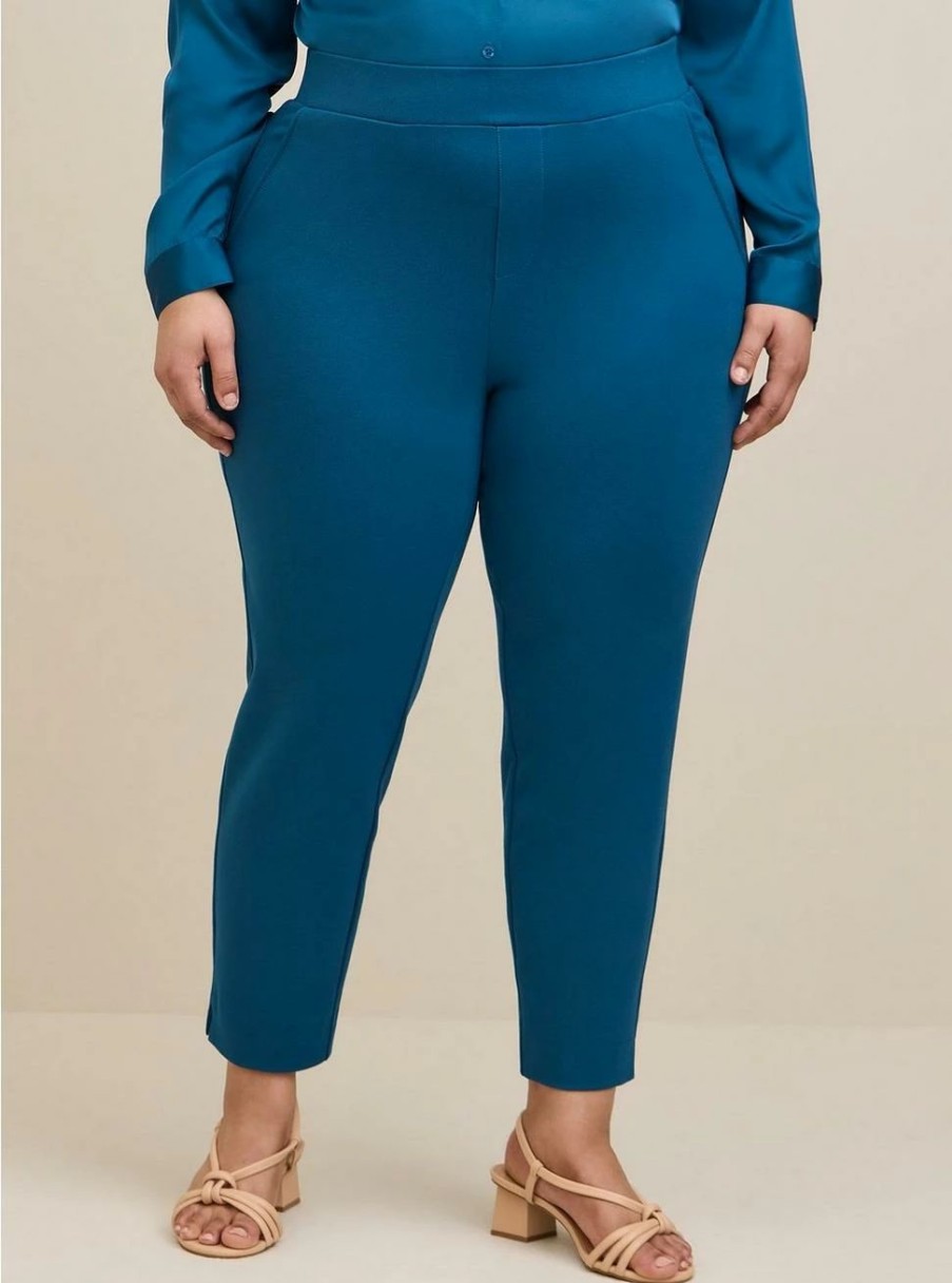 Bottoms * | Torrid Pull-On Relaxed Taper Studio Luxe Ponte High-Rise Pant