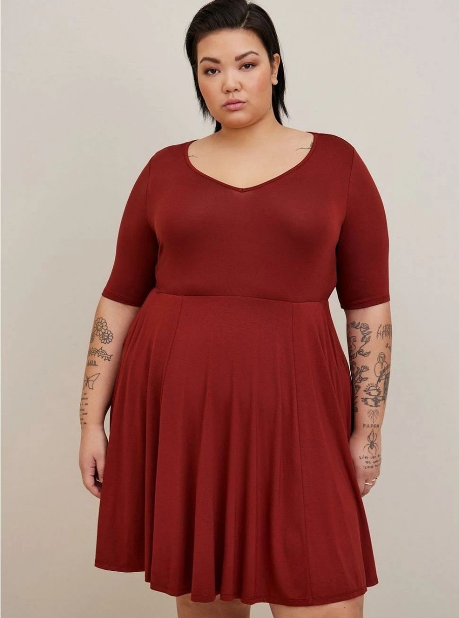 Dresses * | Torrid Mini Super Soft Skater Dress