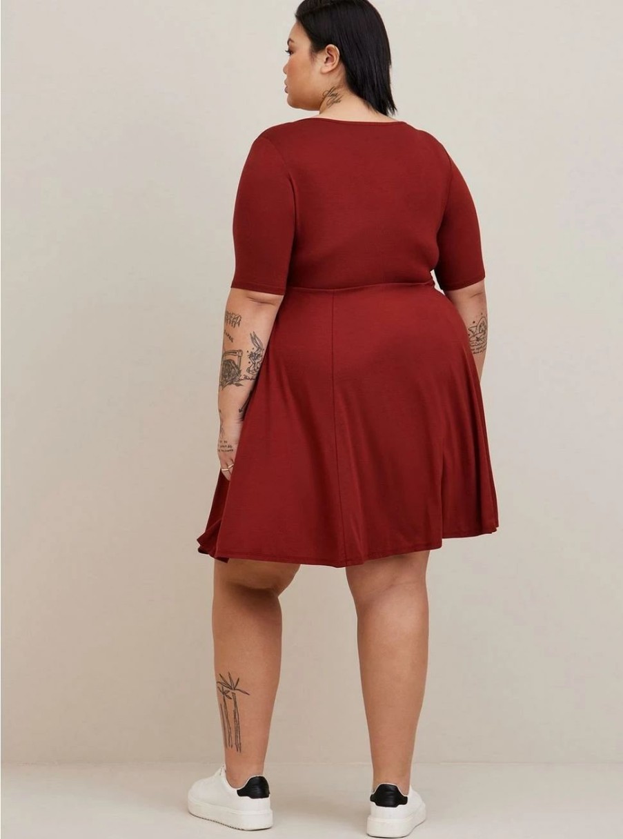 Dresses * | Torrid Mini Super Soft Skater Dress