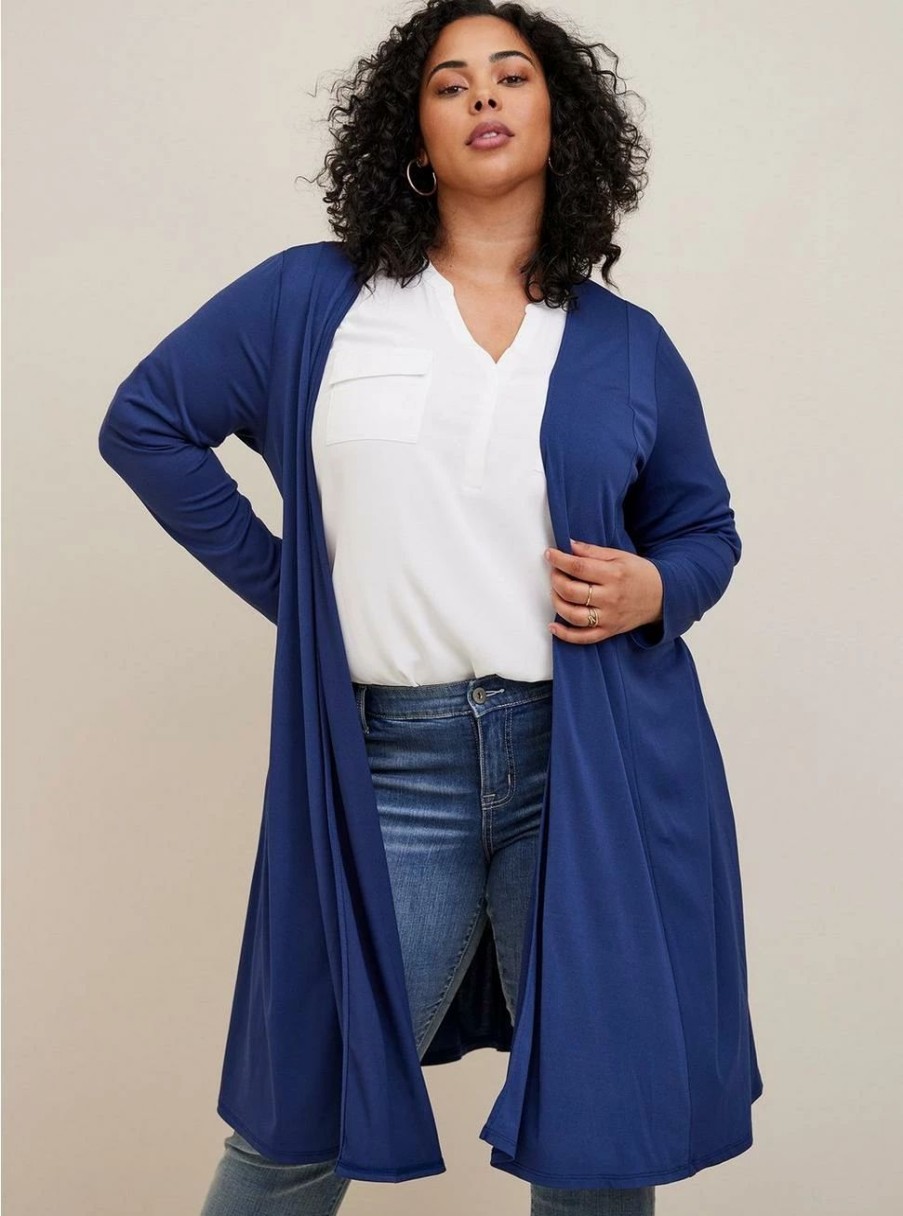 Jackets * | Torrid Crepe Open Front Duster