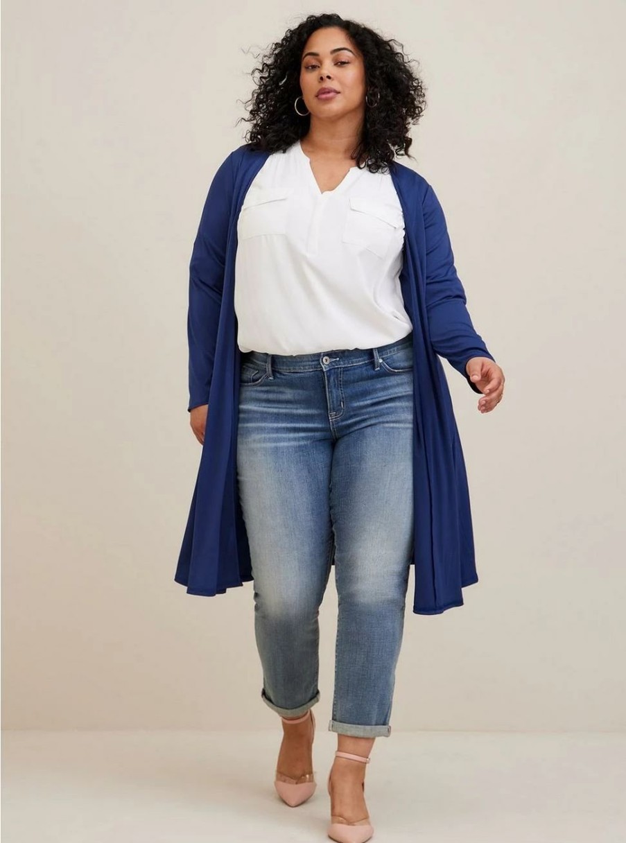 Jackets * | Torrid Crepe Open Front Duster