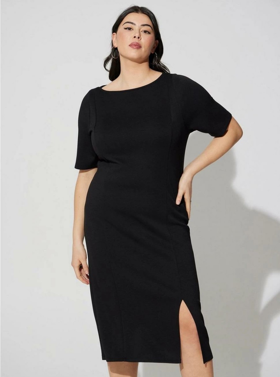 Dresses * | Torrid Midi Studio Cupro Bodycon Dress